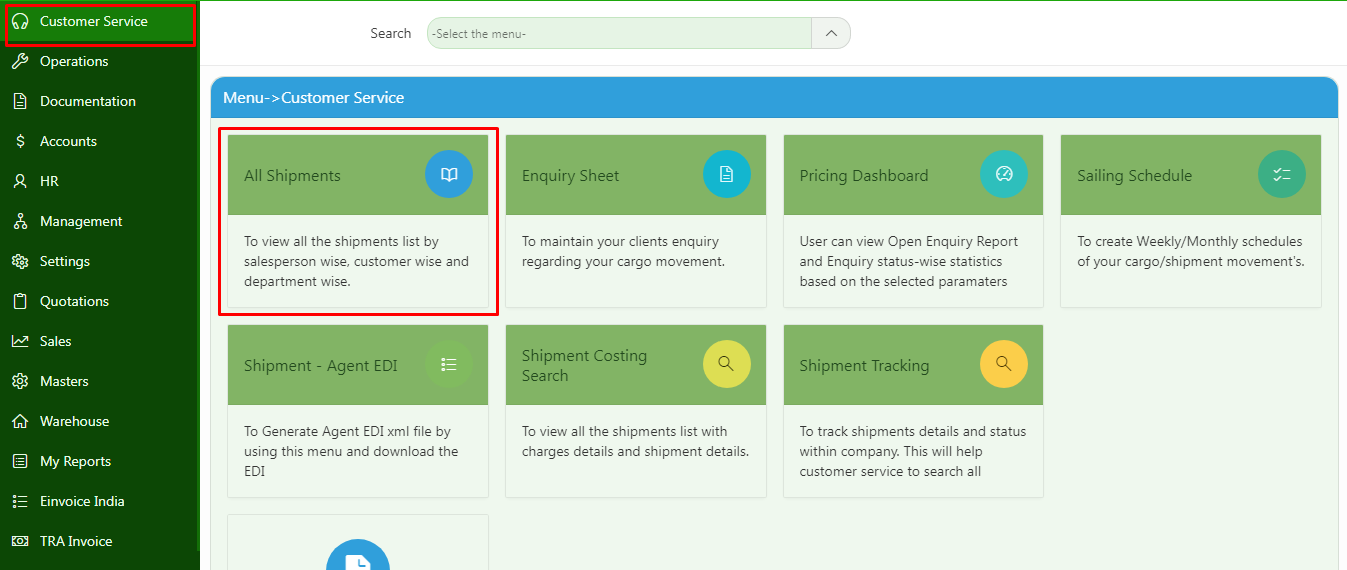 Steps to View the Incompleted Shipments in Fresa Application